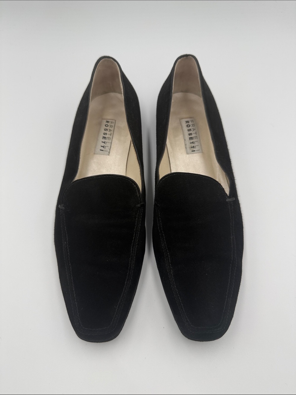 Fratelli Rossetti Black Suede Slip-On Loafers